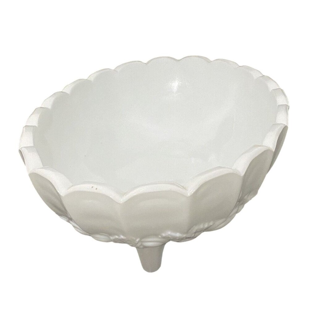Vintage Indiana Milk Glass Oval Footed Fruit Bowl Farmhouse Home Decor Classic